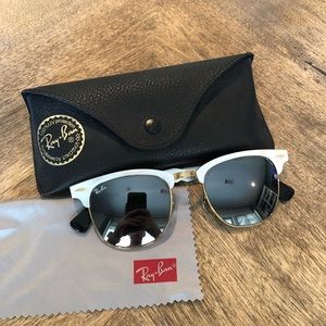 RAY BAN Aluminum Frame Clubmaster Sunglasses